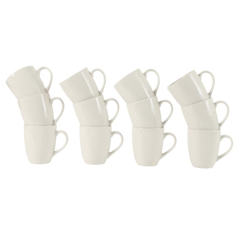 Gibson Home Great Essentials 12 Ounce Porcelain Coffee Mug Set - Cups for Latte, Hot Tea, Cappuccino, Mocha, Espresso, Cocoa