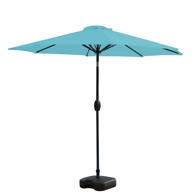 Amada 9 ft. Patio Umbrella with Fillable Base - Turquoise