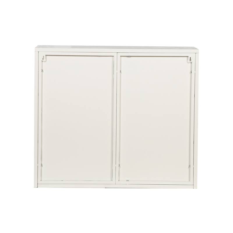 Modern Two-door Glass Wall Cabinet with Three-tier Storage for Various Spaces