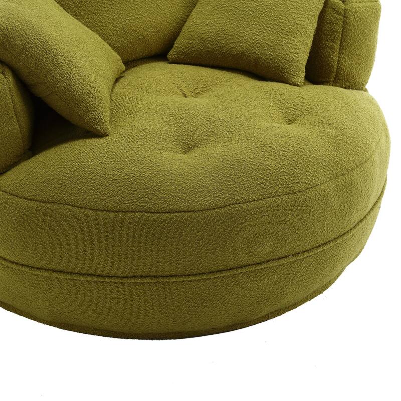 Chenille Sponge Single Sofa, Oversized Round Accent Chair Sleeper Couch Chaise Lounges for Living Room Bedroom Projection Room