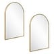 preview thumbnail 12 of 13, Modern Metal Framed Maeve Arched Wall Accent Mirror 2 Pack - Gold