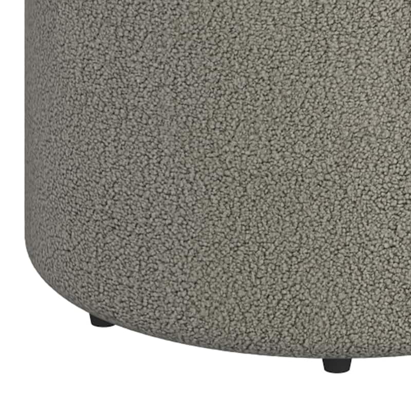 Modern Boucle Fabric Round Swivel Ottoman