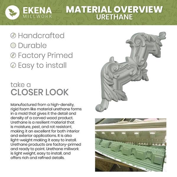 Ekena Millwork Cecilia 2 in. D x 3 in. W x 96 in. L Polyurethane Crown Moulding