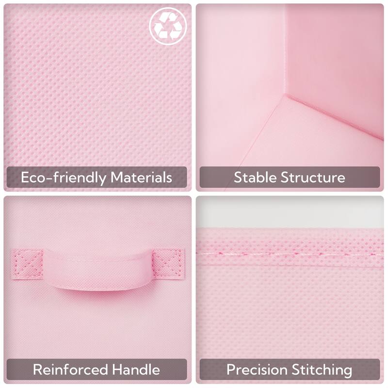 6 Pack Fabric Storage Cube Bins, Collapsible Cube Organizers with Handles