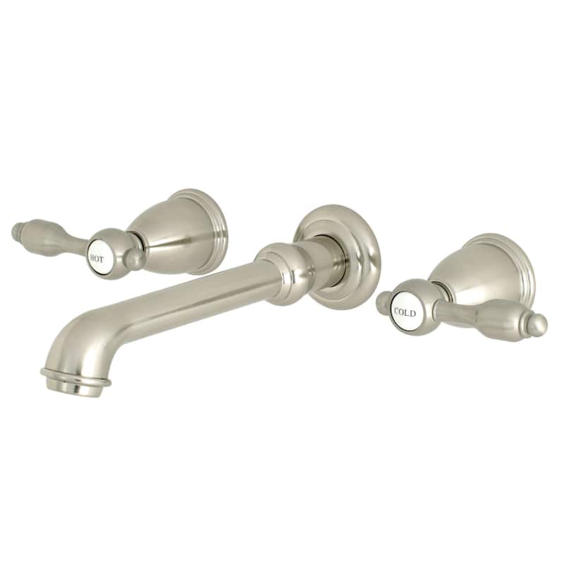 Tudor Two-Handle 3-Hole Wall Mount Bathroom Faucet - Brushed Nickel