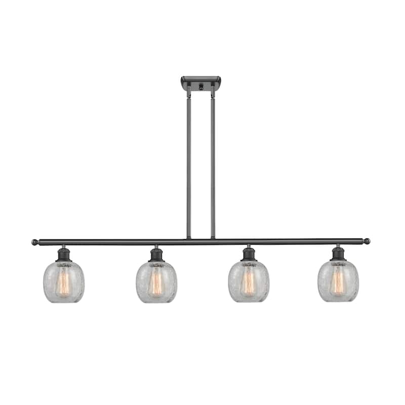 Innovations Lighting Belfast 4 Light 48" Wide Linear Chandelier - Polished Chrome / Matte White