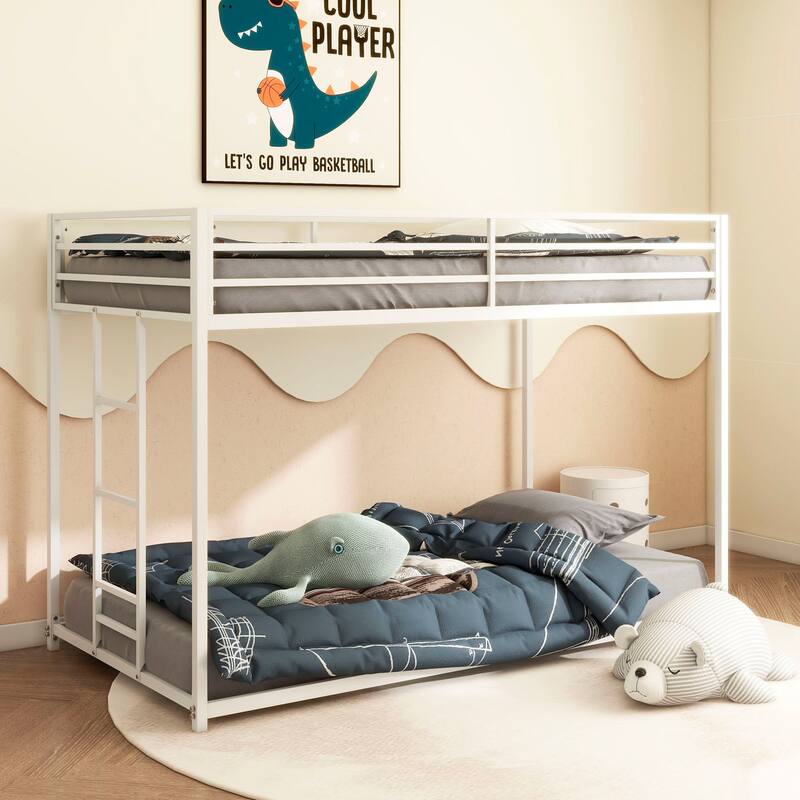 Adin Modern Metal Twin Over Twin Bunk Bed by Christopher Knight Home