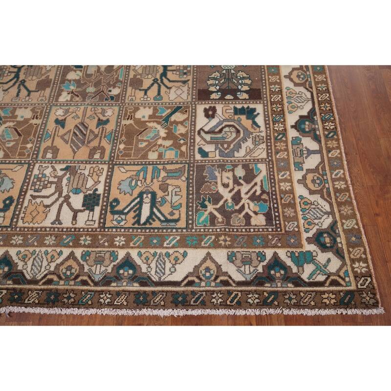 Garden Design Bakhtiari Vintage Persian Area Rug Handmade Wool Carpet - 6'6" x 9'9"