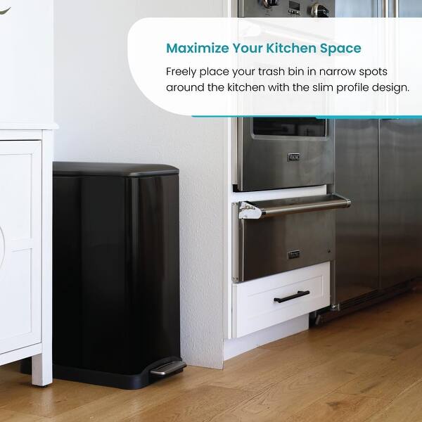 Home Zone Living VA41976A 13 Gallon Kitchen Trash Can