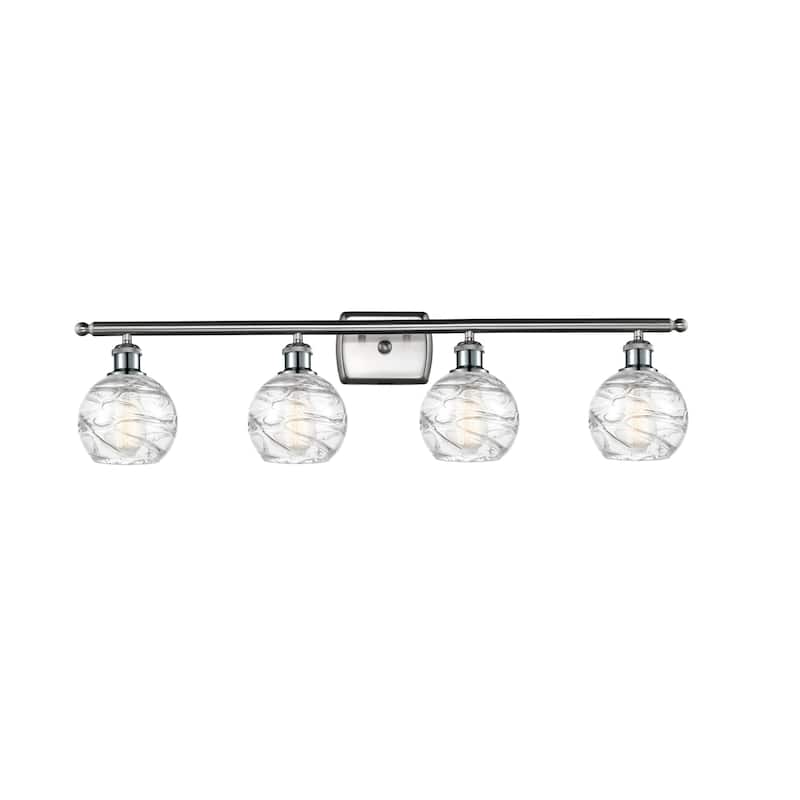 Innovations Lighting Small Deco Swirl 4 Light 36" Wide Bathroom Vanity - Brushed Satin Nickel / Clear