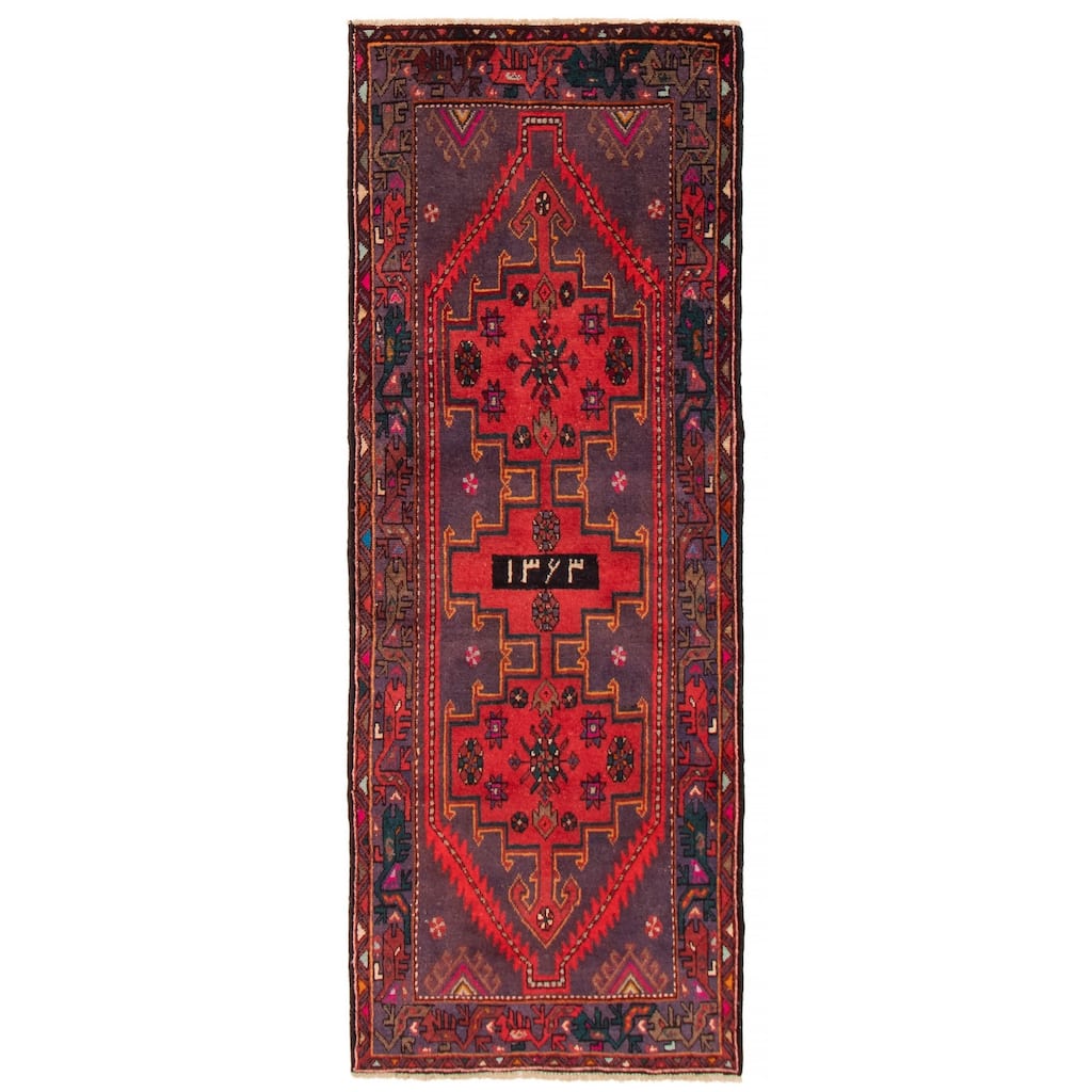 ECARPETGALLERY Hand-knotted Andelz Red Wool Rug - 3'7 x 9'3