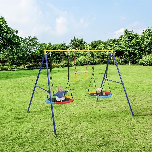 Little Boy Swing パチスロ Merax Outdoor Toddler Saucer Swing Set - Blue - Bed Bath & Beyond