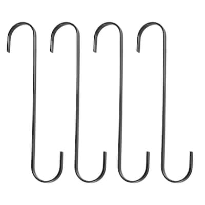 4Pcs Flat S Hooks Hanging Hook for Home Kitchen Storage, 7.6mm