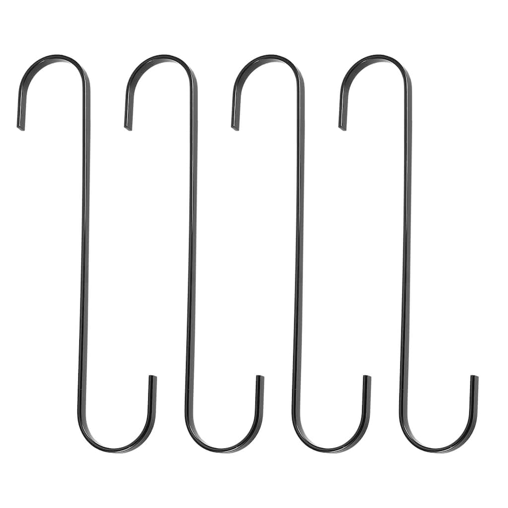 4Pcs Flat S Hooks Hanging Hook for Home Kitchen Storage, 7.6mm