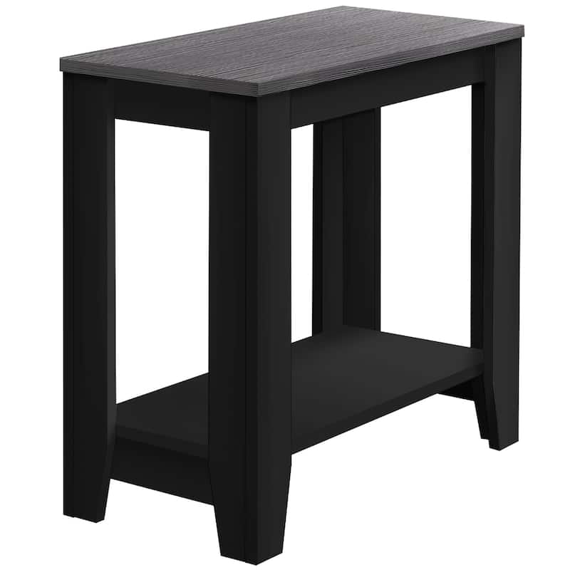 22 Inch End Table with Shelf for Living Room Bedroom or Entryway - 23.75” x 11.75” x 22” - Black-Grey