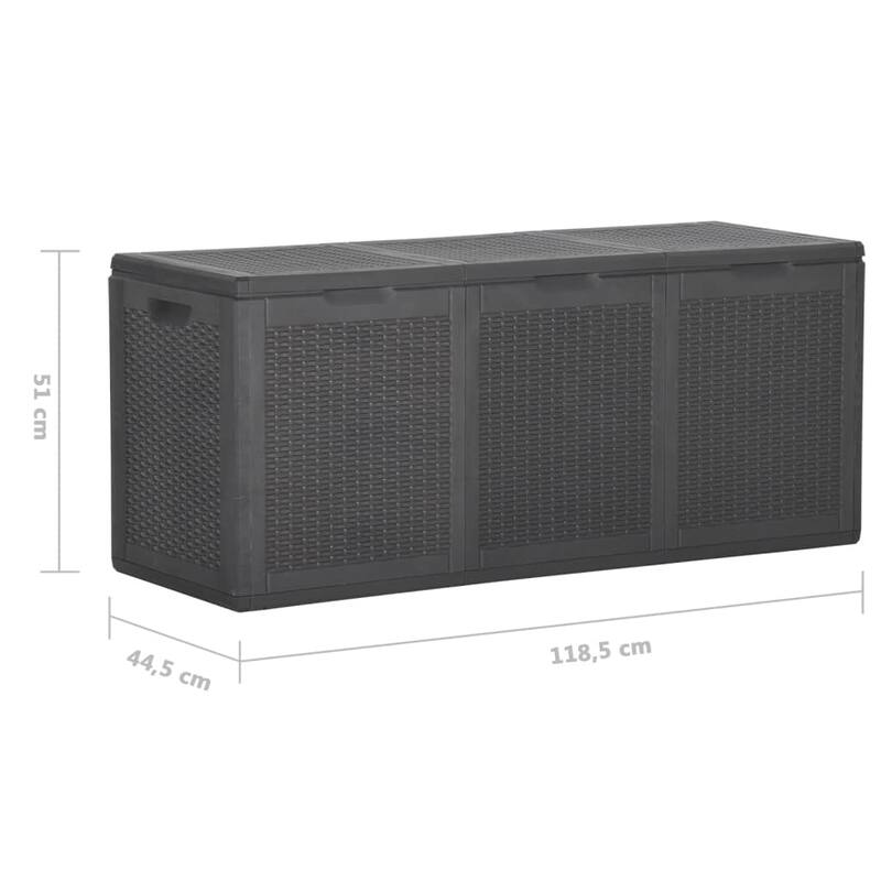 vidaXL Tool Box UV Resistant Outdoor Cushion Storage Box Tool Chest PP Rattan