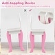preview thumbnail 8 of 8, Gymax Kid Vanity Set Wooden Makeup Table Stool w/ Mirror Flower Print
