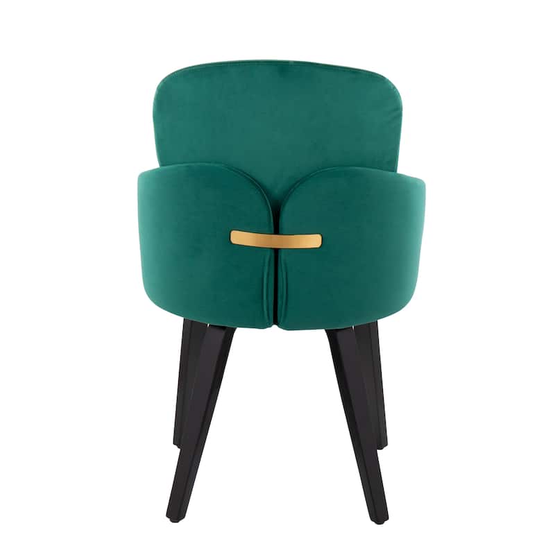 Silver Orchid Dahlia Dining Chair with Wood Legs (Set of 2)