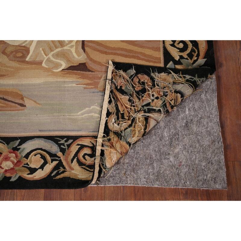 Hand Woven Oriental 100% Wool Carpet Traditional Pictorial Beige & Ivories Tapestries Area Rug - 5' 11'' X 4' 9''