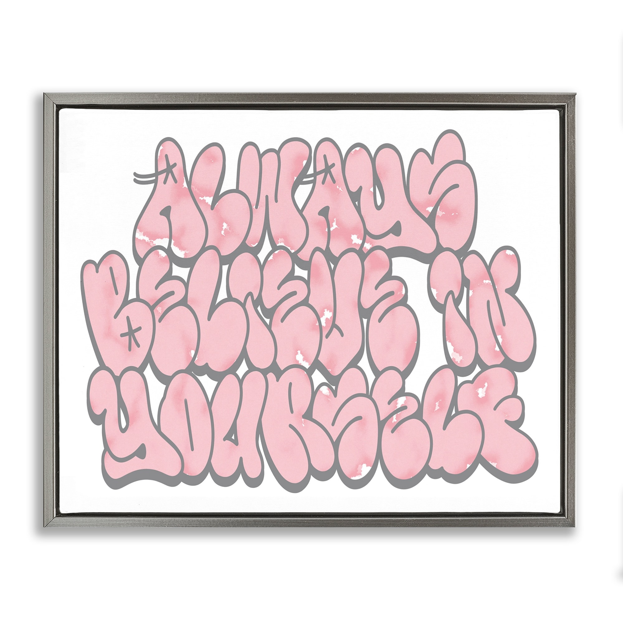 Stupell Believe in Yourself Graffiti Framed Floater Canvas Wall Art Design By Marcus Prime