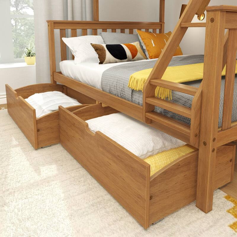Max and Lily Twin XL over Queen Bunk Bed with Storage Drawers