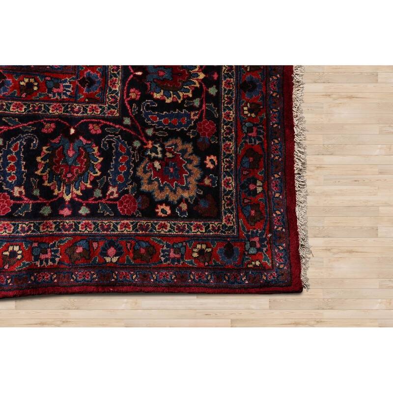 Hand Knotted 200 KPSI Mashad Burgundy 100% Wool Traditional Area Rug - 10' 9'' x 16' 5''