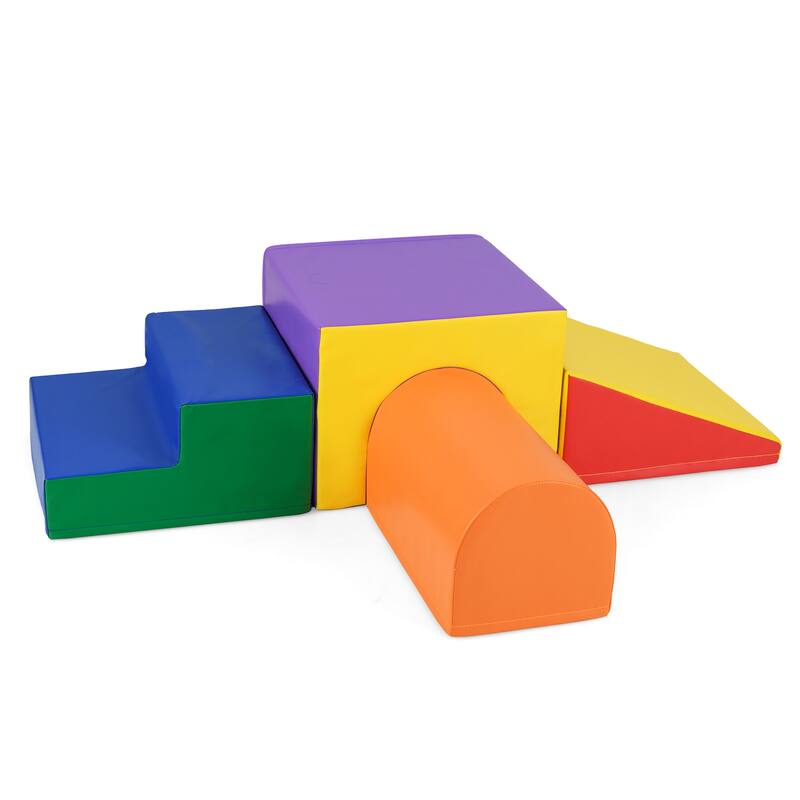 Gymax Kids Climb and Crawl Activity Playset Blocks w/ Waterproof PU - Multicolor