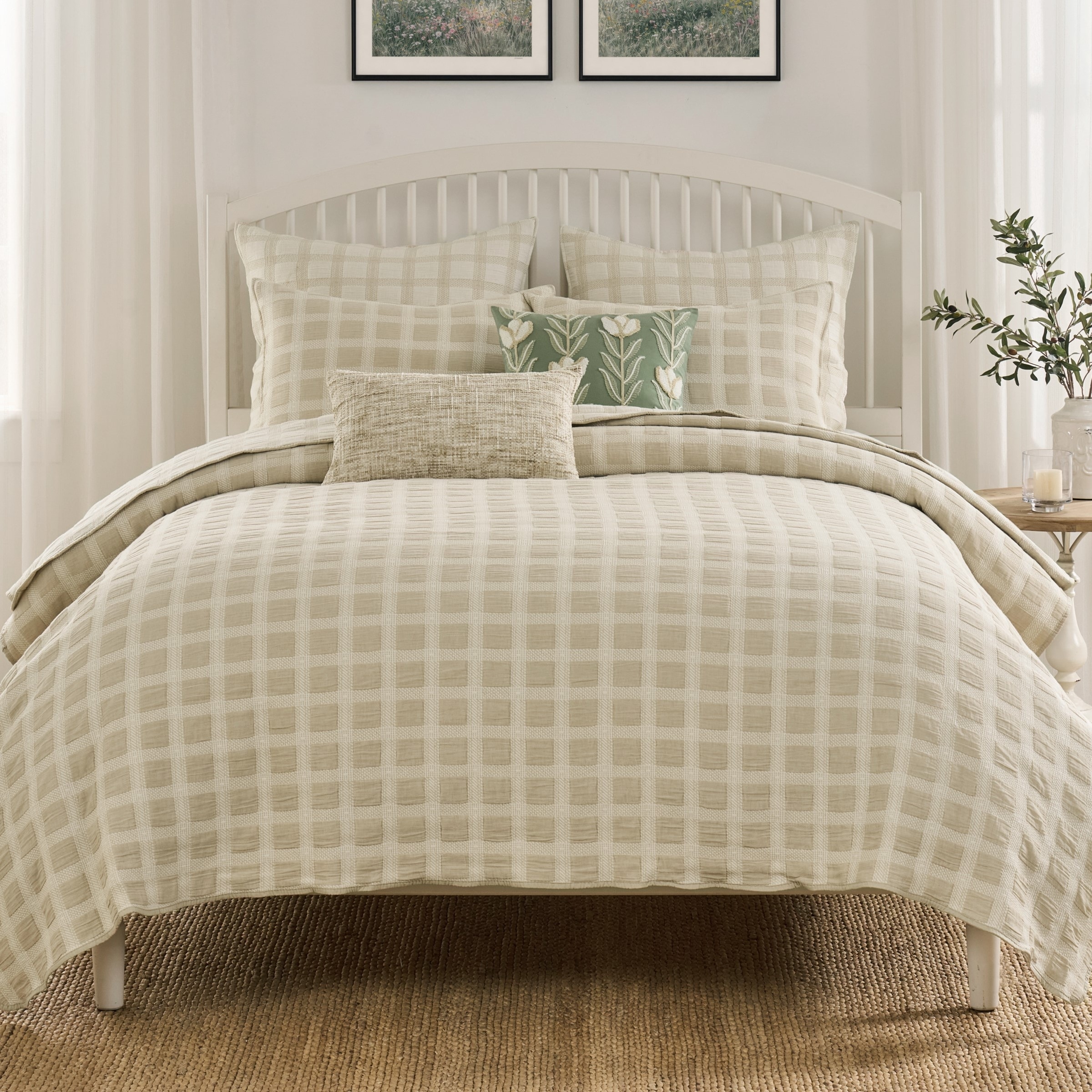 Greenland Home Fashions Millhouse 100% Cotton Lightweight Reversible Coverlet Set