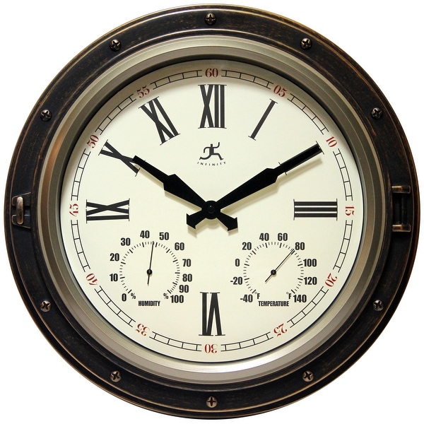 outdoor patio clock temperature
