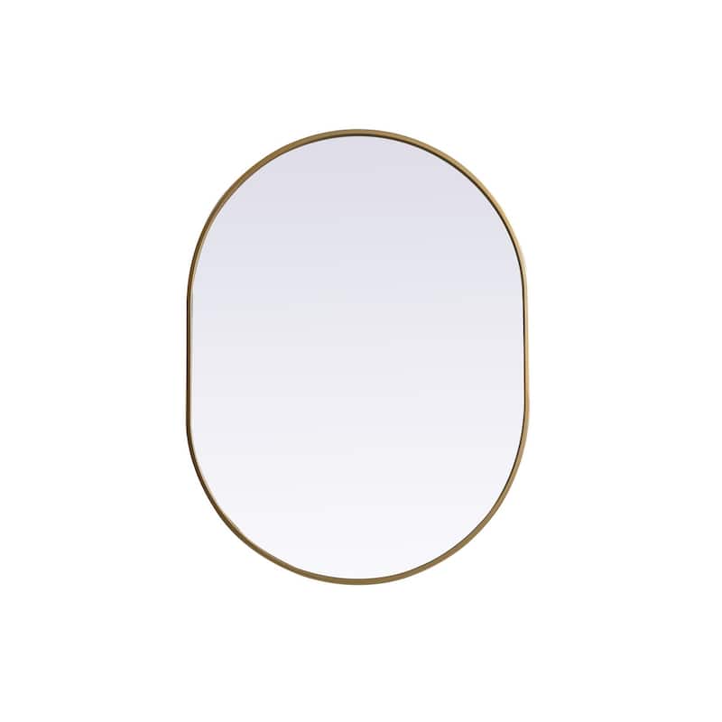 Indigo Home Metal Frame Oval Mirror 30x40 Inch - Brass