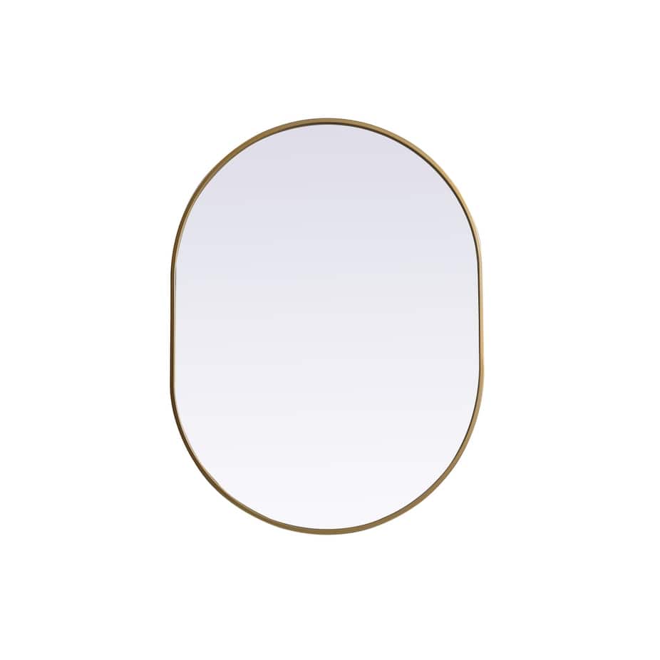 Indigo Home Metal Frame Oval Mirror 30x40 Inch