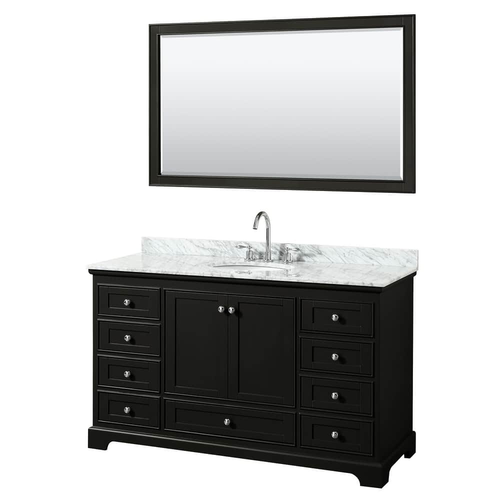 Wyndham Collection Deborah 60" Free Standing Single Vanity Set with