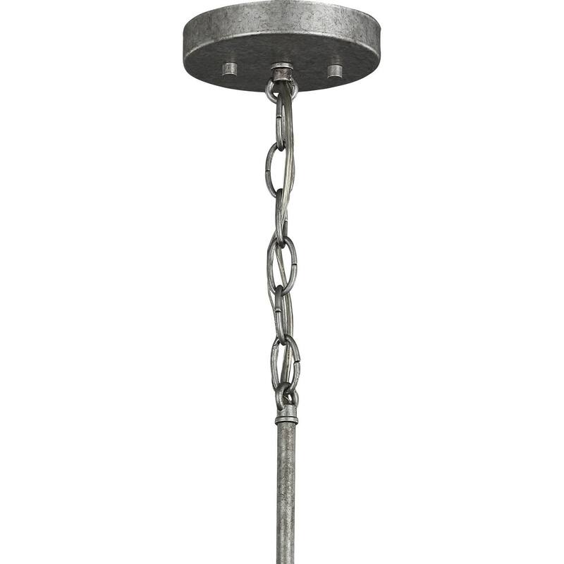 Chambers Collection One-Light Galvanized Finish Farmhouse Pendant Light - 12.675" x 12.090" x 12.090"