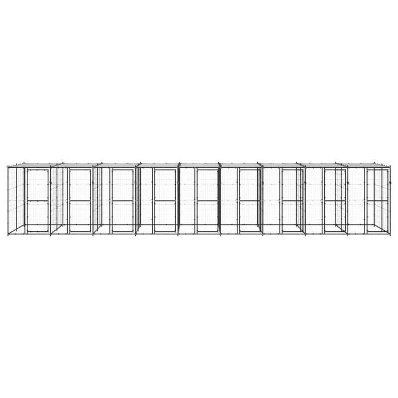 vidaXL Outdoor Dog Pen Pet Crate Kennel Cage Playpen House for Yard Steel