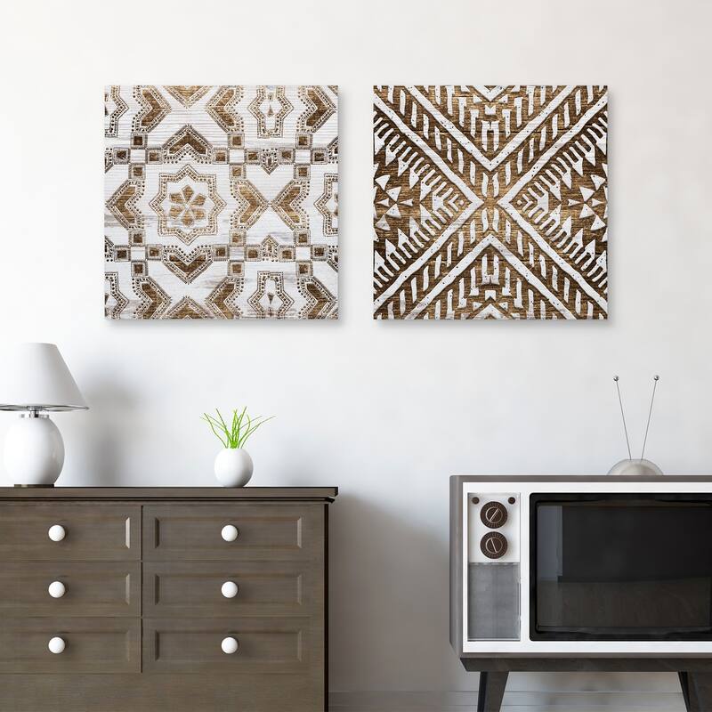 Wood Tile African 2 by Nikki Chu Canvas Art Prints