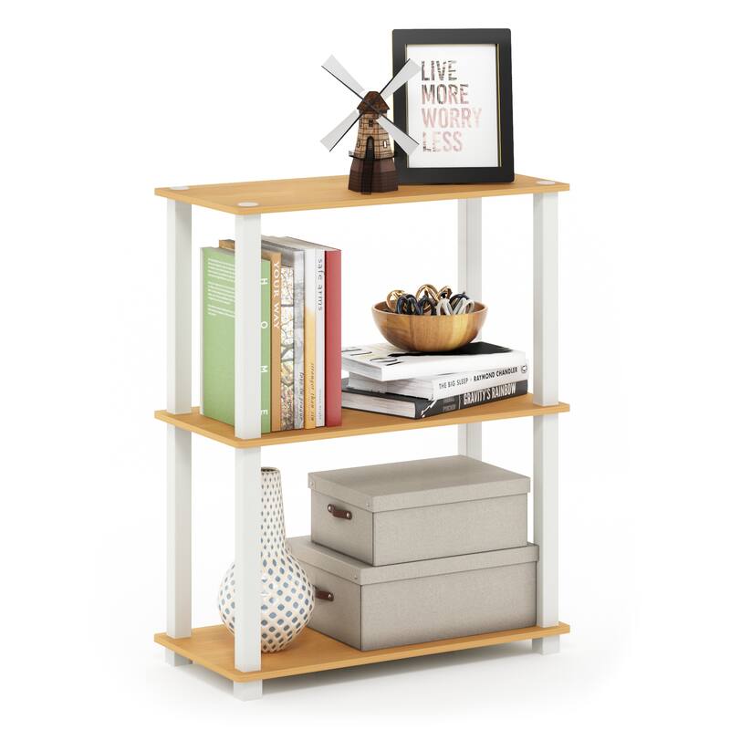 Furinno Turn-S-Tube 3-Tier Compact Multipurpose Shelf Display Rack with Square Tube