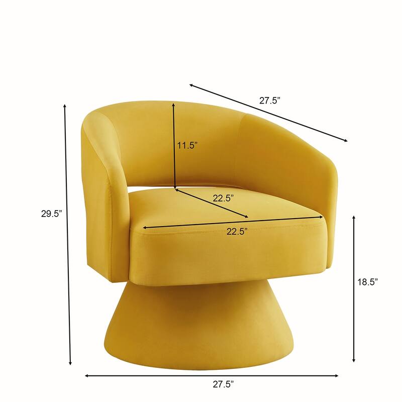 360 Degree Velvet Swivel Barrel Chair