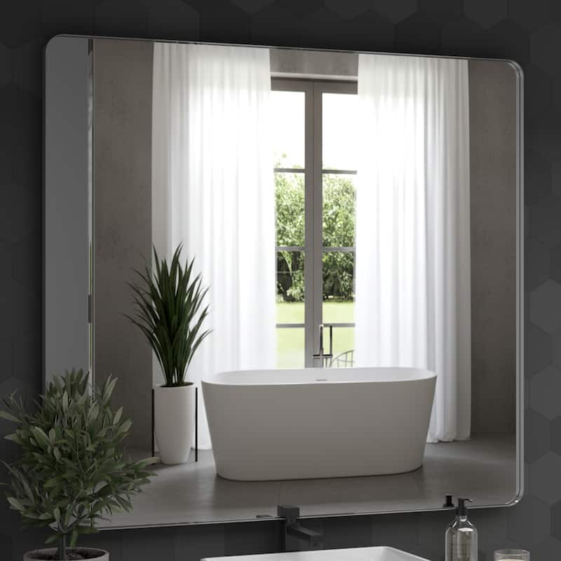 36 Inch Black Rectangular Mirror Metal Framed Mirror Vanity Mirror Dressing Mirror, for Bathroom, Living Room - 40