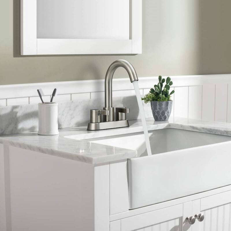Bathroom Faucet 2 Handle 4 Inch Centerset Bathroom Sink Faucets 3 Hole with Pop Up Drain and Water Supply Lines, Matte Black
