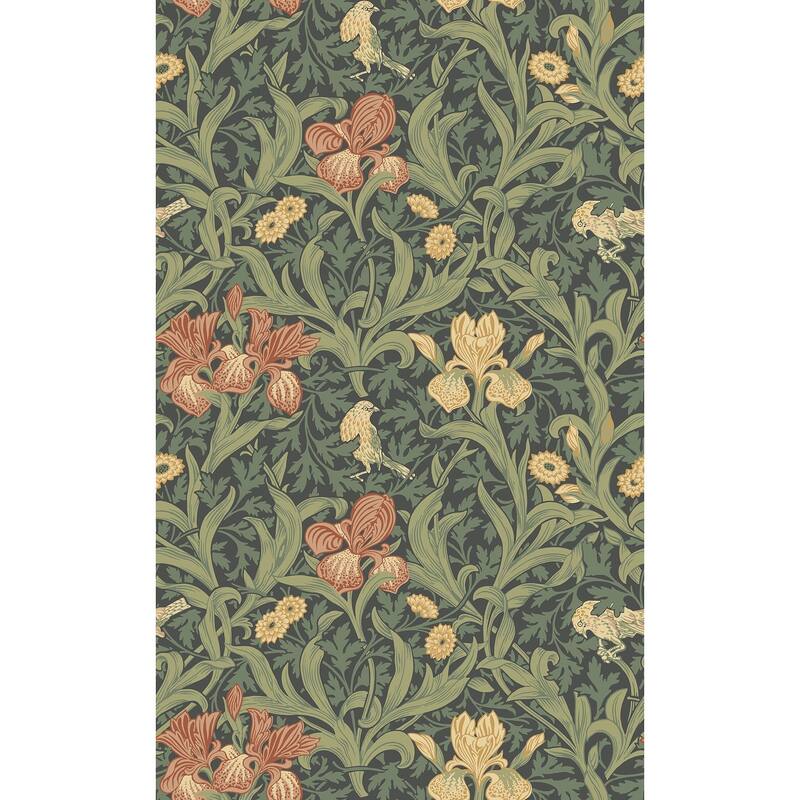 Iris Navy Wild Gardens Wallpaper