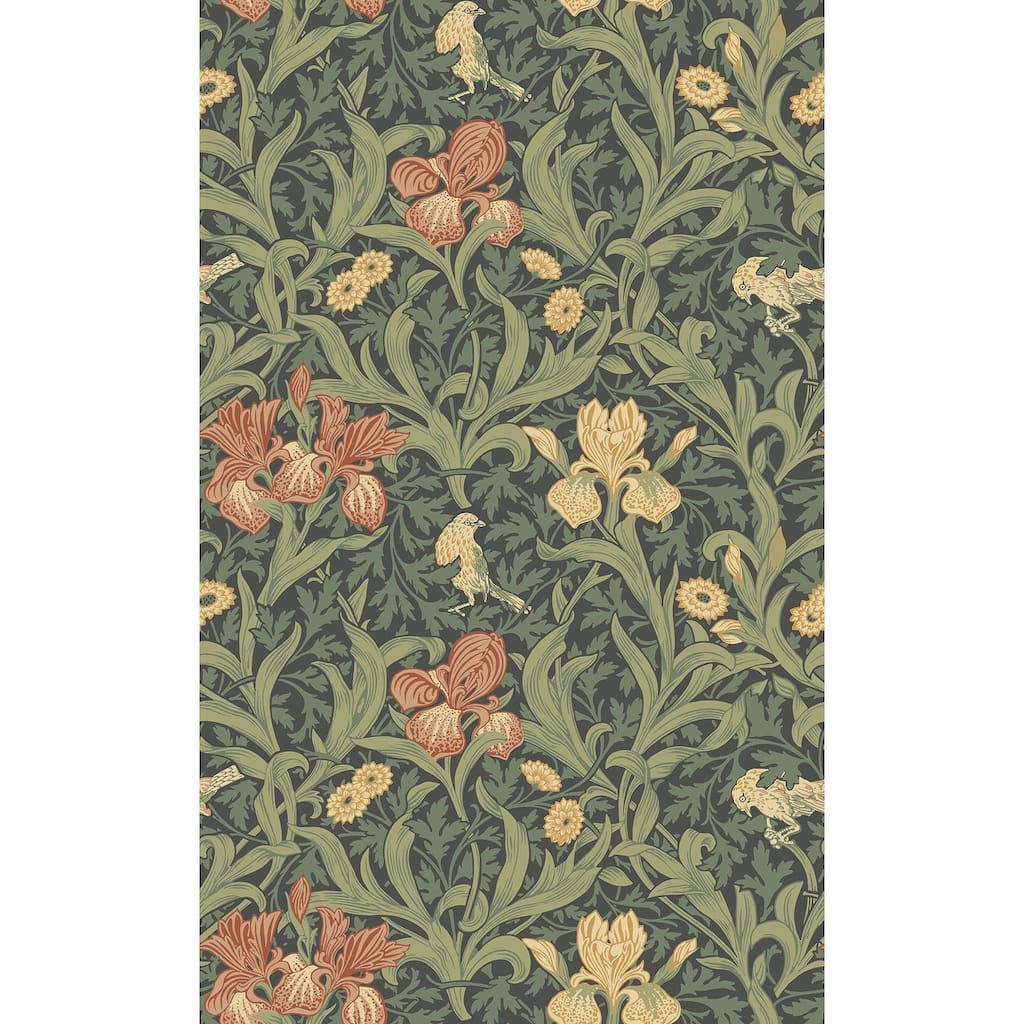 Iris Navy Wild Gardens Wallpaper