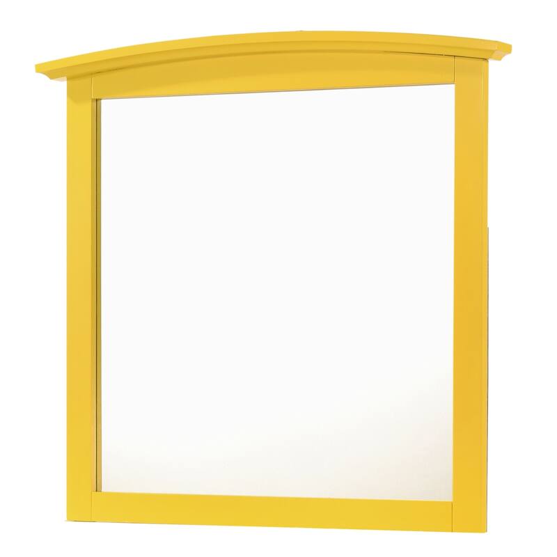 Wooden Framed Rectangular Dresser Wall Mirror - 37" - Yellow