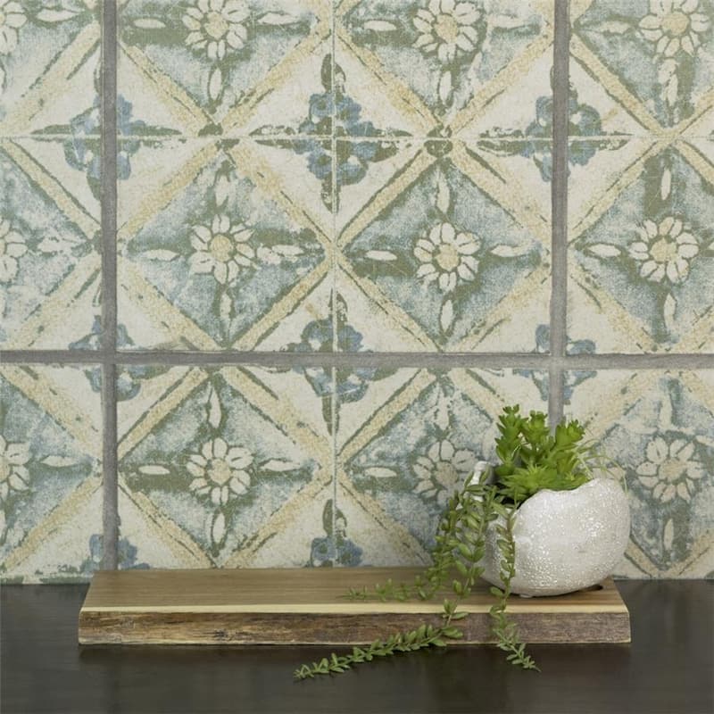 Merola Tile Klinker Retro Blanco Dafodil 12-3/4" x 12-3/4" Ceramic Floor and Wall Tile
