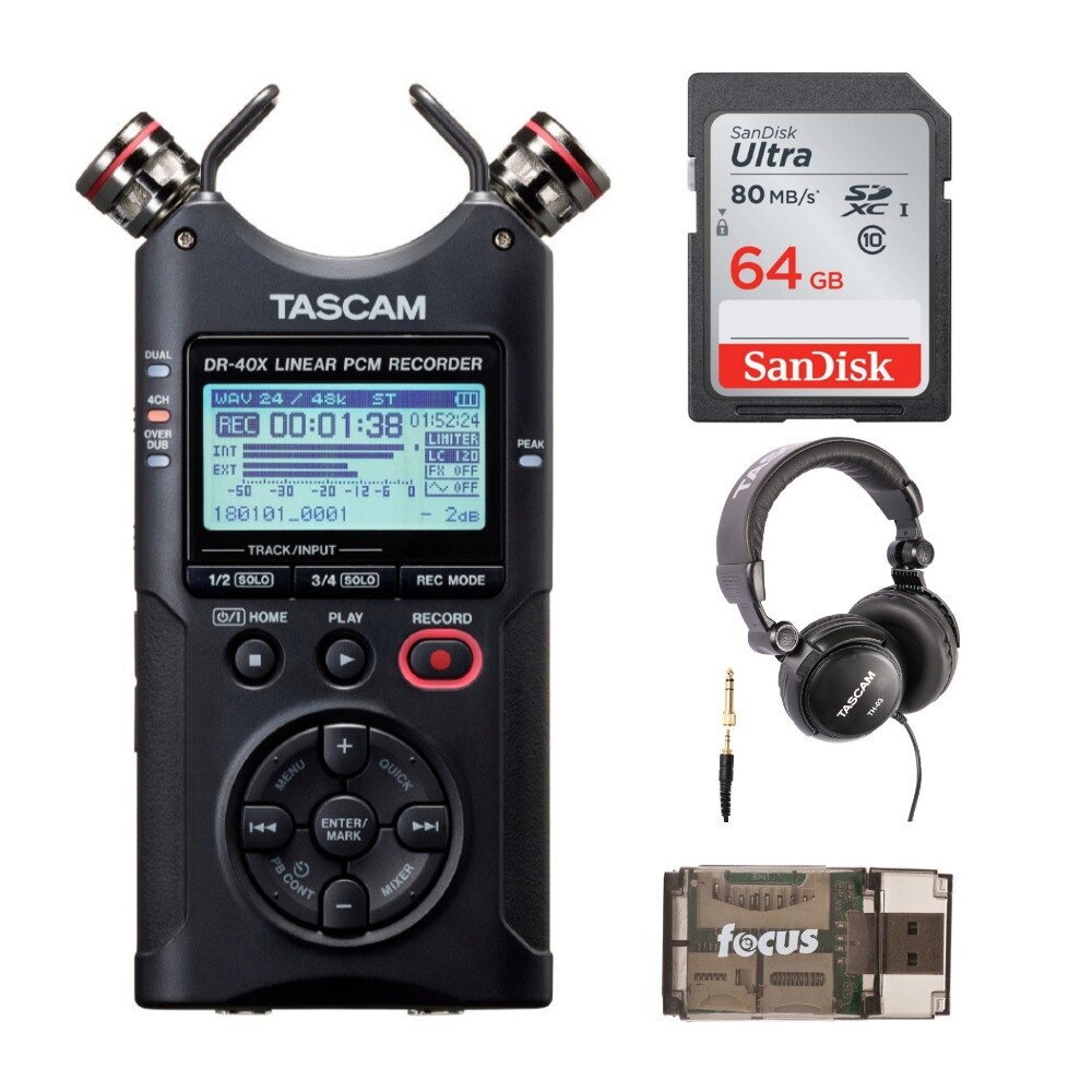 Tascam Dr 60dmkii Dslr Audio Recorder With Tascam Headphones Bundle Digital