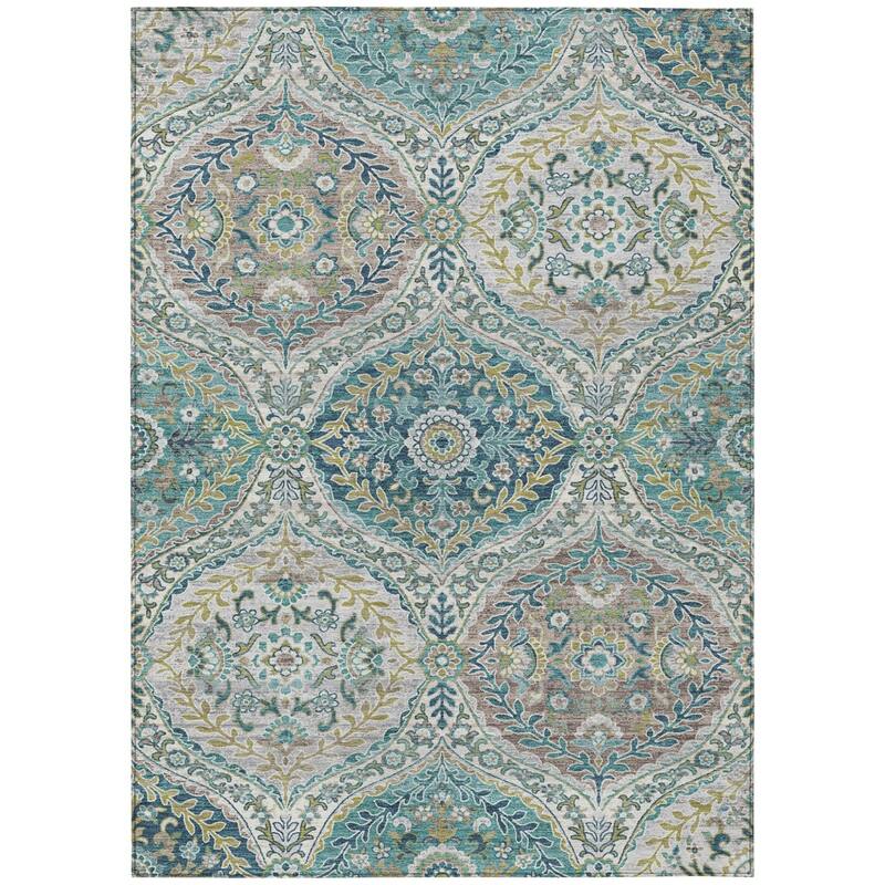 HomeRoots Floral Traditional Rectangle Outdoor Rug