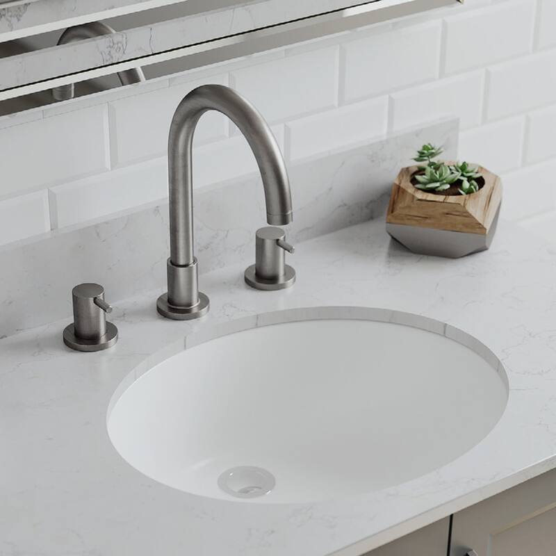 Lexicon Platinum V210 Quartz Composite Oval Vanity Sink - Galaxy White