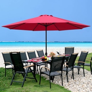 Shop Black Friday Deals On Maypex 11 Feet Round Market Patio Umbrella Overstock 29408576 Tan