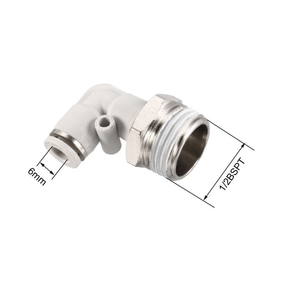 10 Pcs 5//16 OD x 1//4 NPT Thread Round Male Straight Pneumatic Fitting