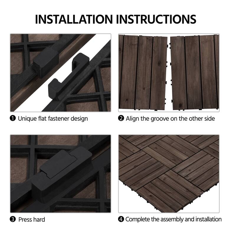 Yaheetech 27pcs 12"x12" Tiles for Patio Garden for Indoor & Outdoor