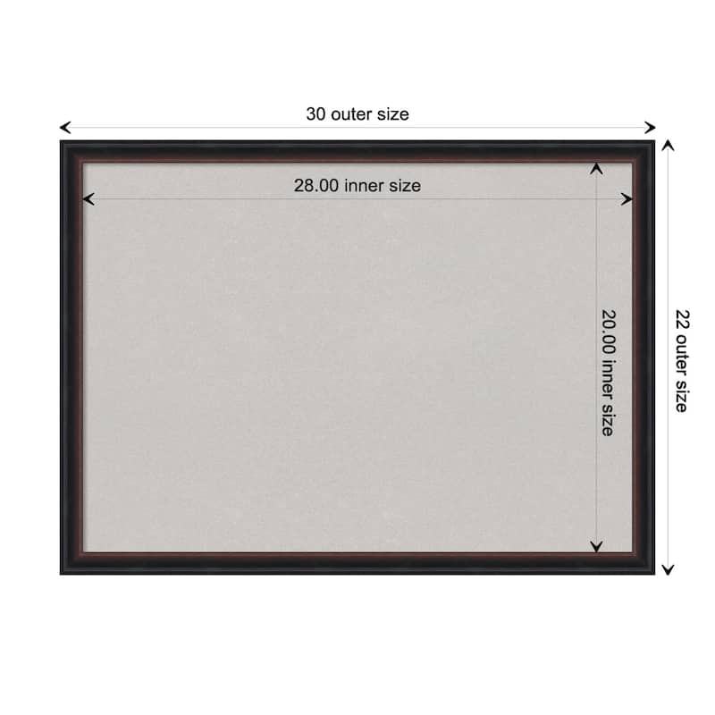Salon Scoop Wood Framed Grey Corkboard Bulletin Board - Salon Scoop Red Black - Board Size 28x20